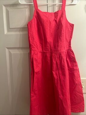 Girls' Red Eyelet Sundress